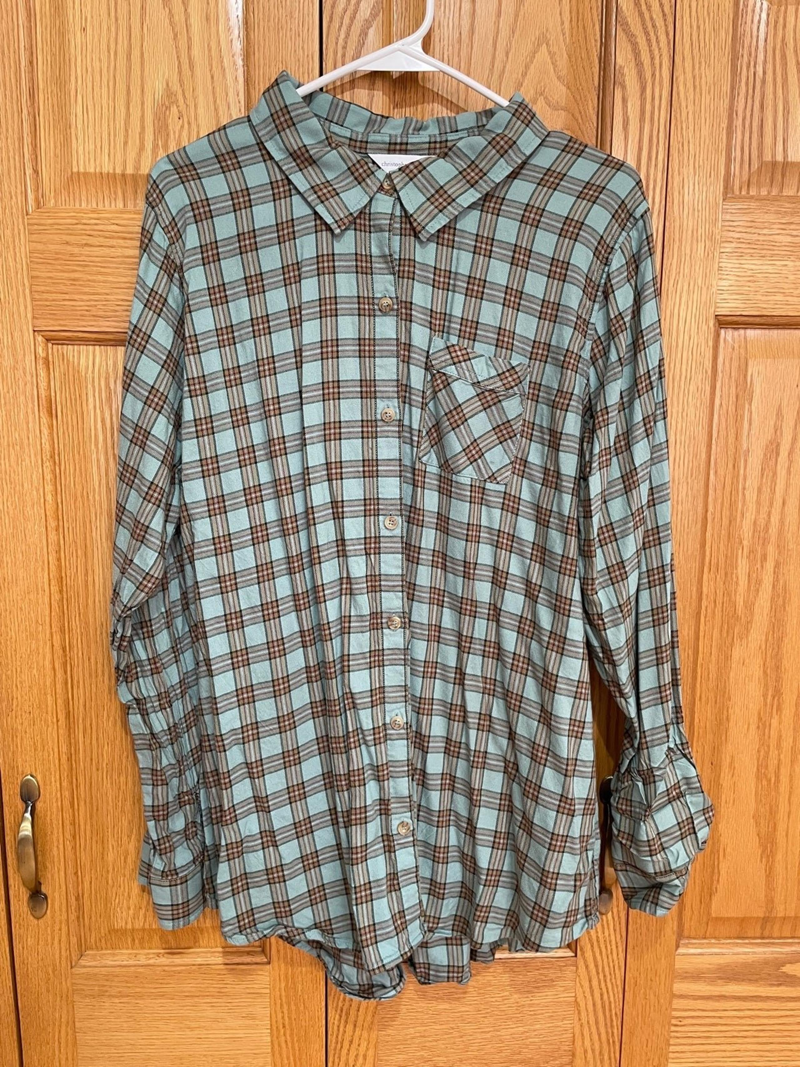Christopher Banks Women’s Plaid Button Down Shirt
