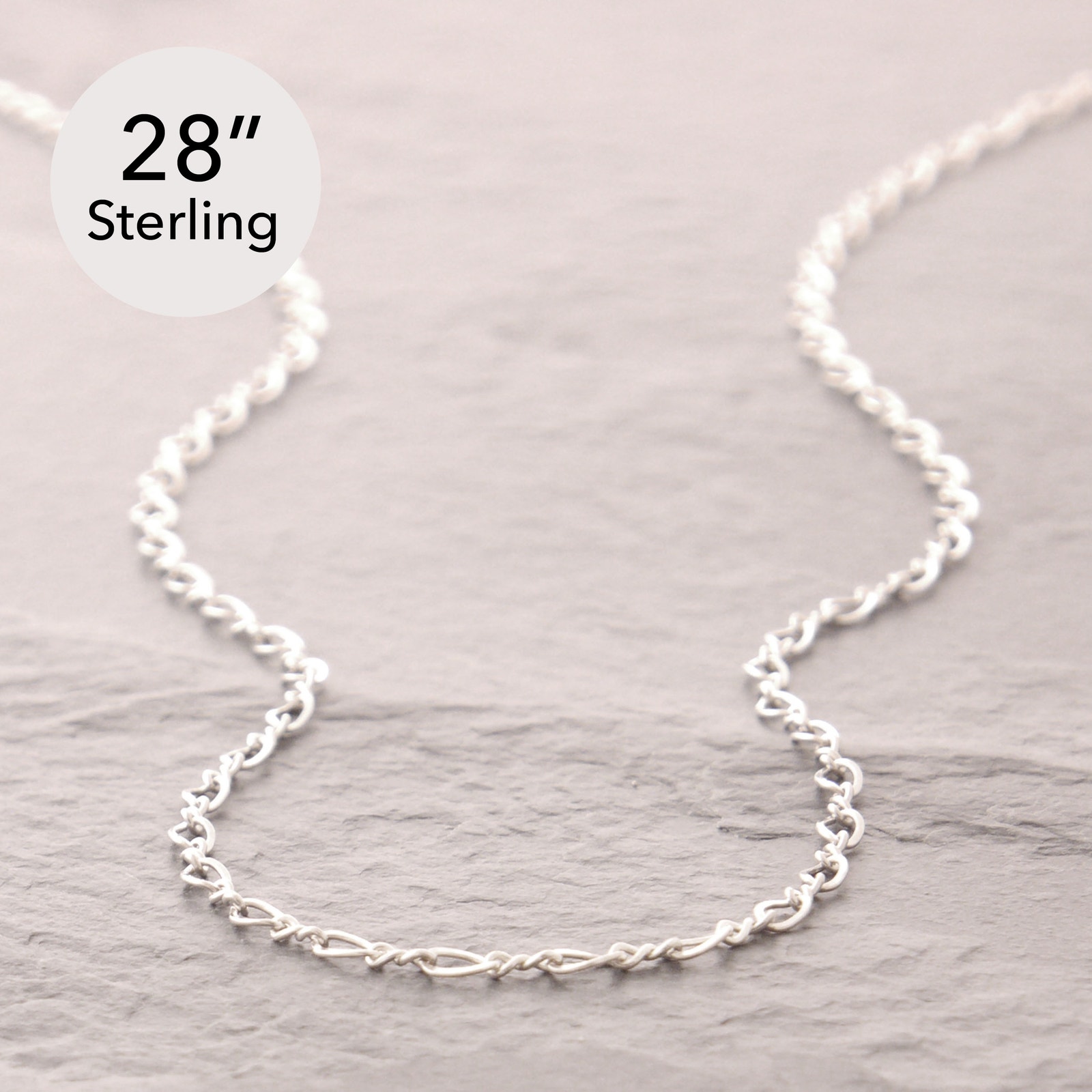 28 Figure 8 Chain Necklace, silver necklace, thick, sterling silver 52-1s8-sp