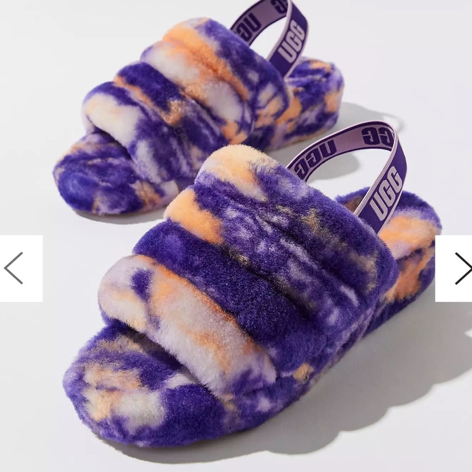 UGG Fluff Yeah Disco Marble Slides Sandal Violet-Night Size 8