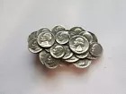 VINTAGE COIN COLLAGE BELT BUCKLE 1979