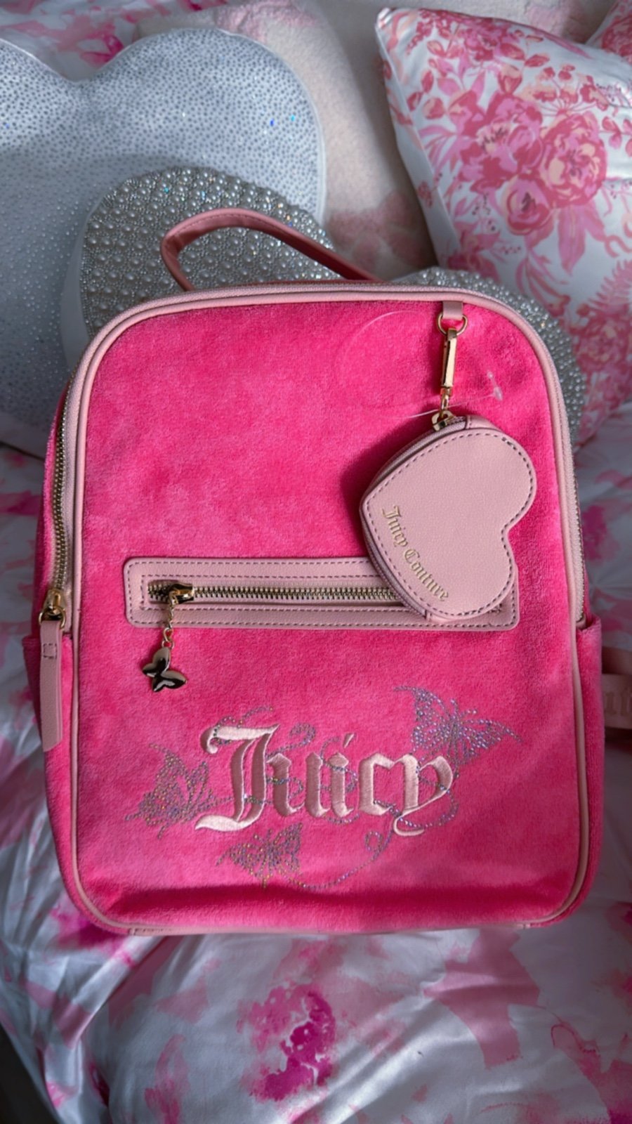 Juicy Couture Pink String of Pearls Backpack
