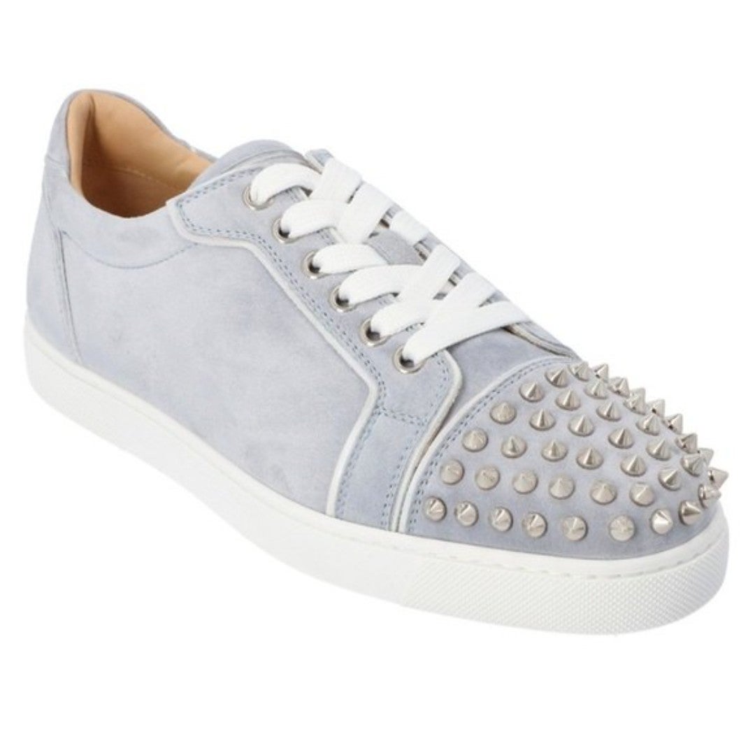 Christian Louboutin Gray Studded Sneakers - 36