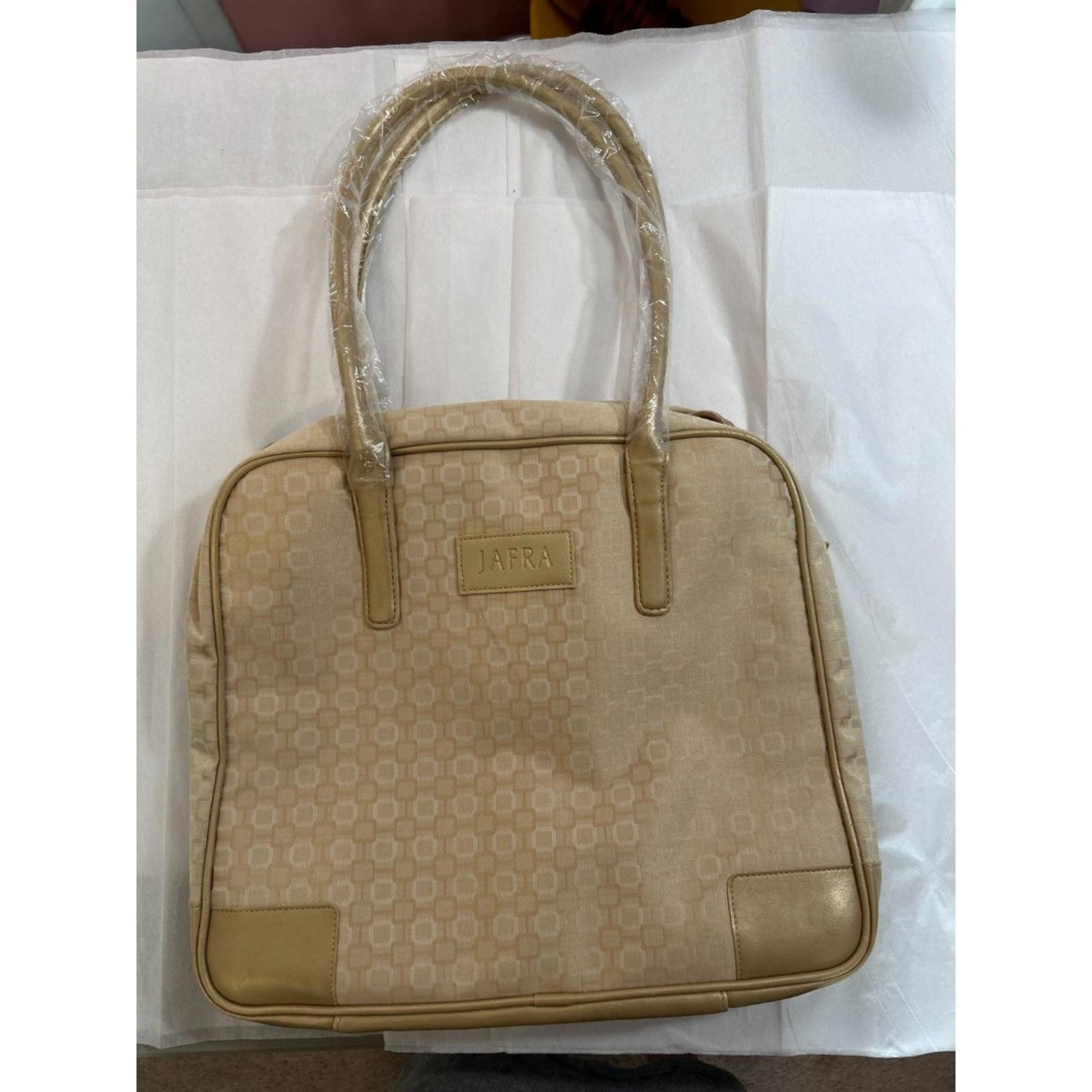 Jafra Golden Cosmetic Bag Carry All Weekender Bag New 13 X 15 Traveler