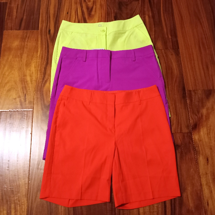 Misses NWT Sz 8 Puma Annika Cutter&Buck EPro Athletic Shorts Coral Purple Green
