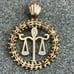 Vintage 14K Yellow Gold Libra Scales Zodiac or Astrology Mexican Charm