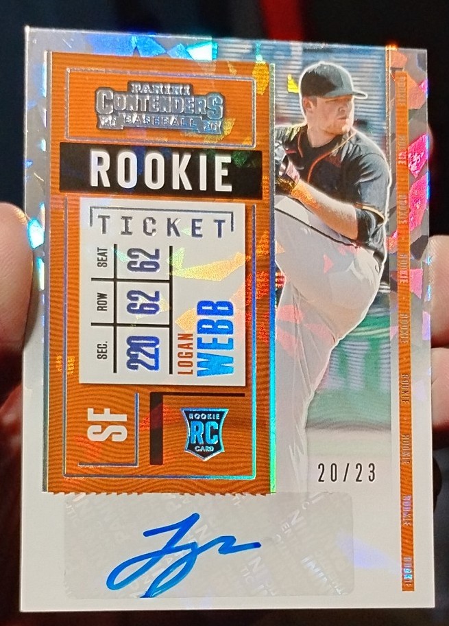 RARE! Logan Webb auto /23 Cracked Ice RC