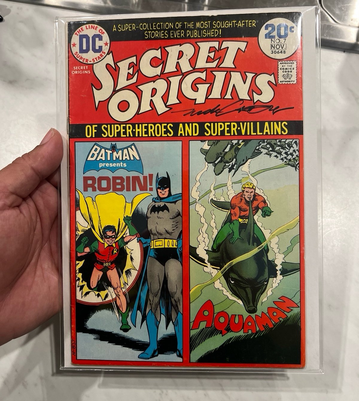 SECRET ORIGINS Vol. 2 #7 Robin, Aquaman, Batman, DC Comics November 1974 Signed