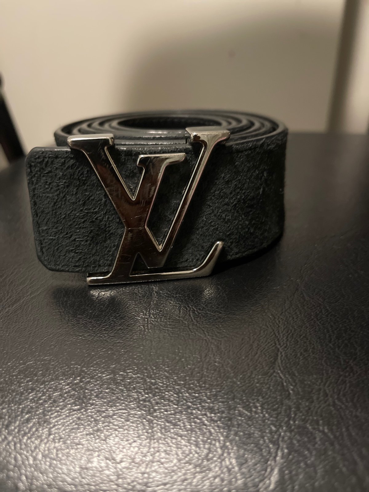 LV Initiales Reversible Belt Suede Damier Wide 95