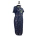 Lovedrobe Women’s Plus Sheath Dress Lace Embroidered Midi Blue Floral Size 18