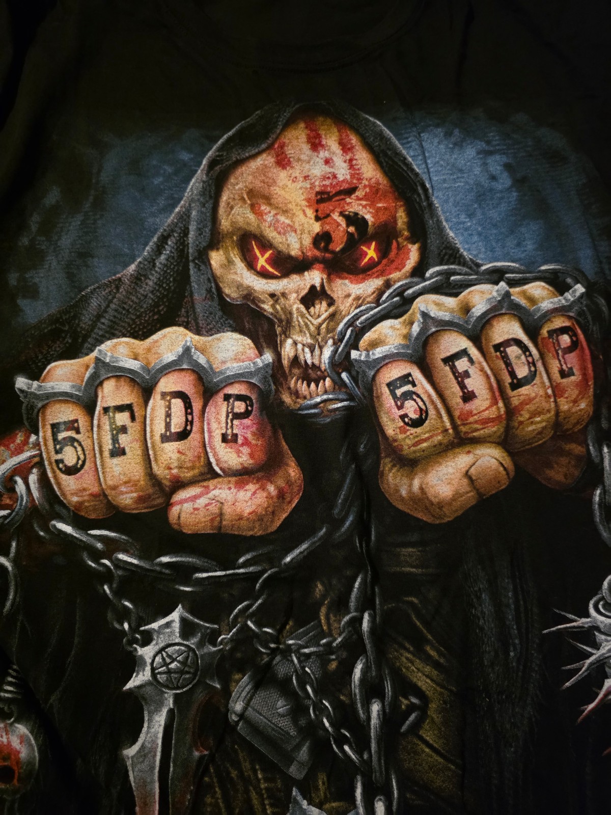 Five Finger Death Punch Shirt 3XL Skull Grim Reaper 5FDP Brass Knuckles