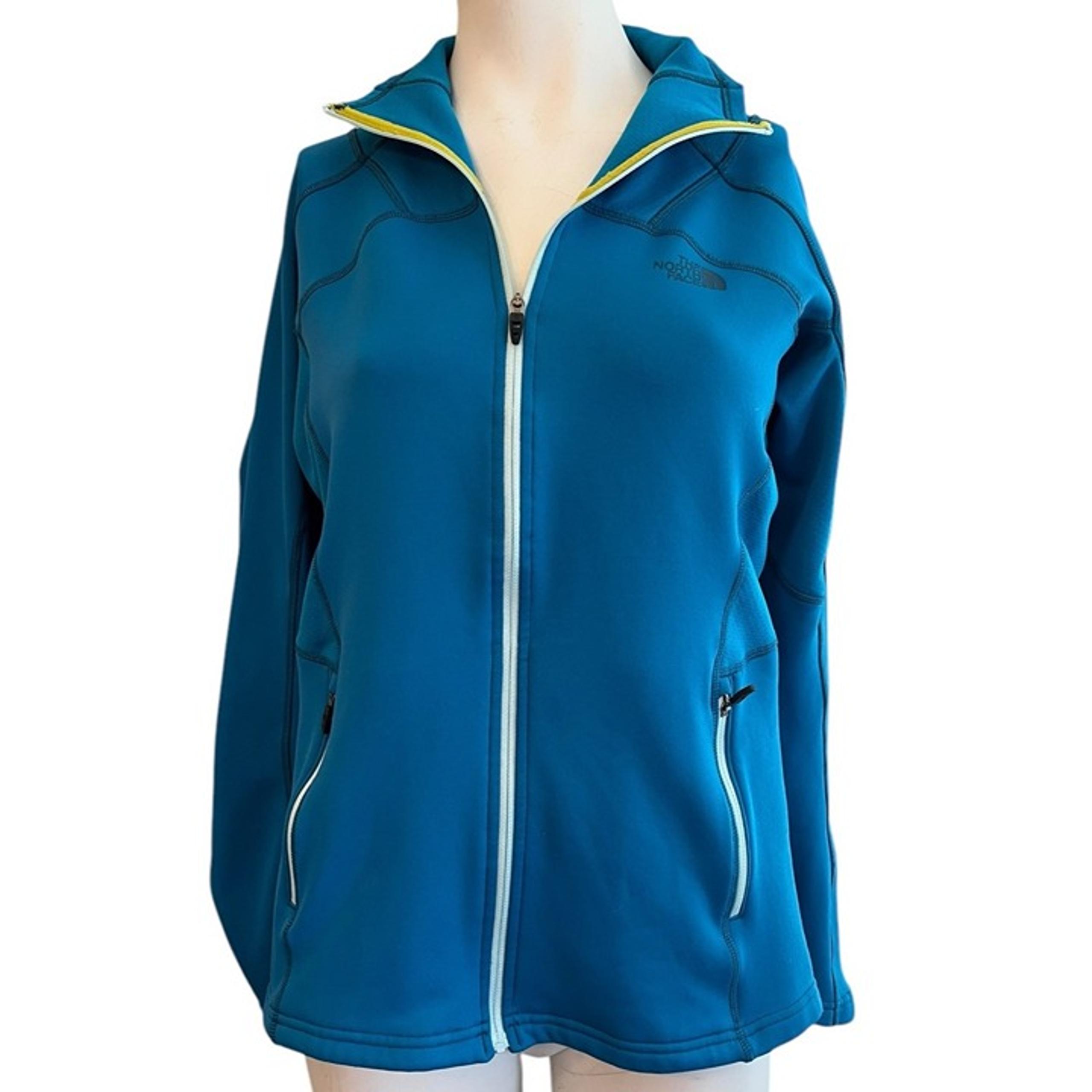 The North Face FlashDry Womens Medium Jacket Teal Blue Full Zip Activewear