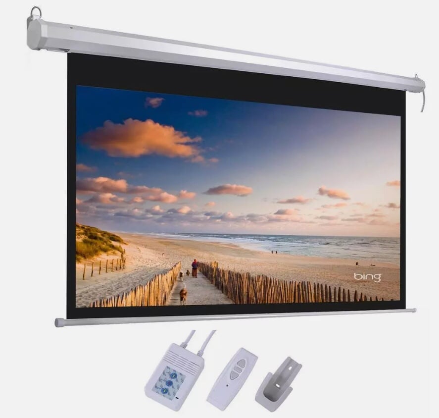 92 inch 16:9 HD Electric Motorized Projector Screen Projection Remote Control