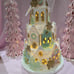 Large Christmas Pastel Gingerbread Sugar Cookie LED Tiered Cake House Castle