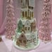 Large Christmas Pastel Gingerbread Sugar Cookie LED Tiered Cake House Castle