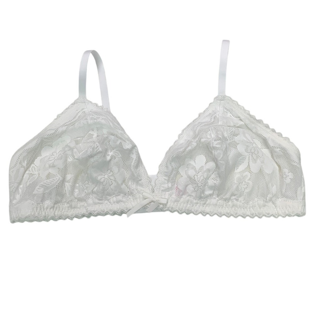 New Aerie Womens XXL White Show Off Beachside Lace Padded Triangle 3-Hook Bra