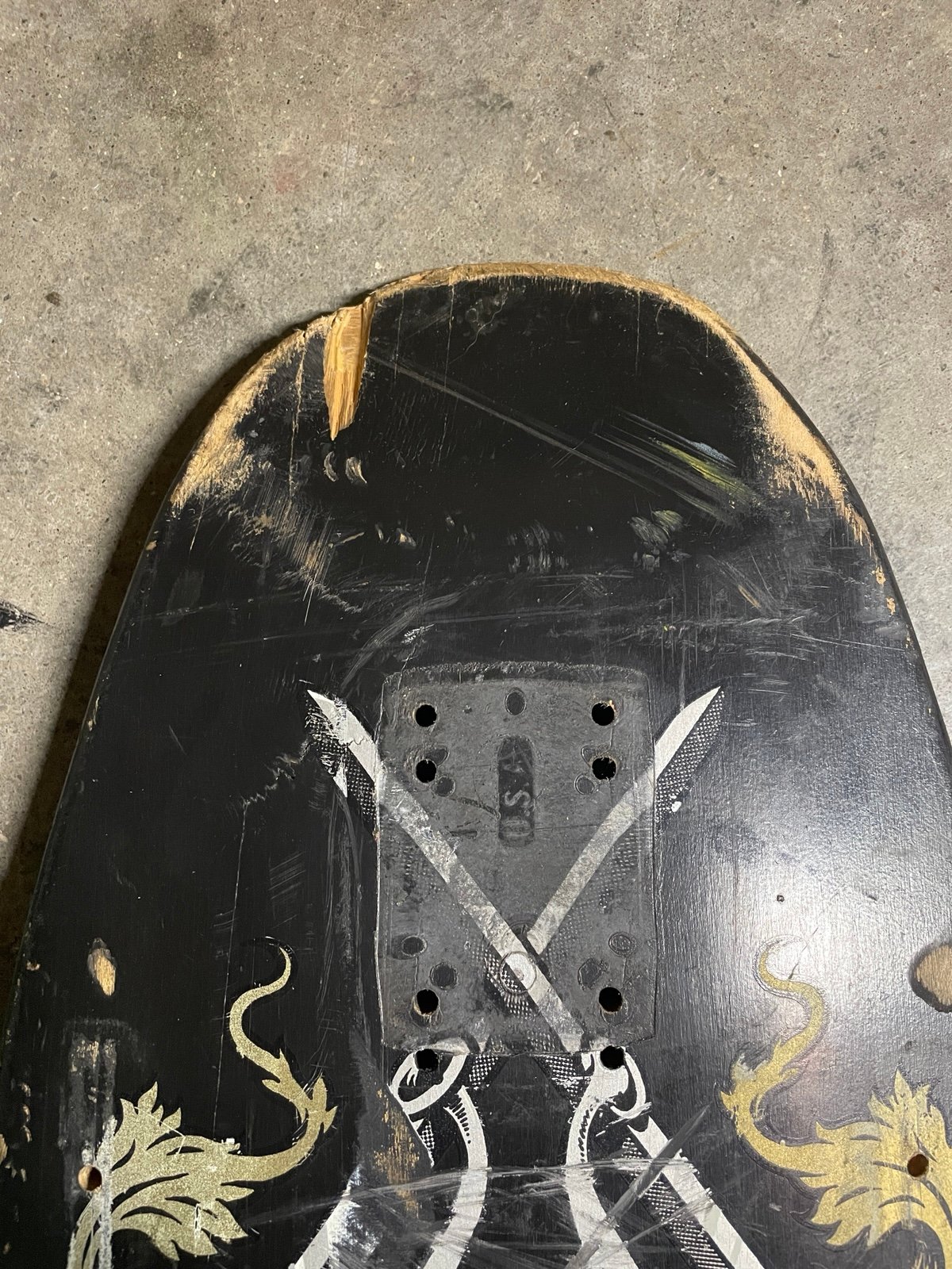 VINTAGE SANTA CRUZ SOREN AABY COAT OF ARMS SKATEBOARD DECK