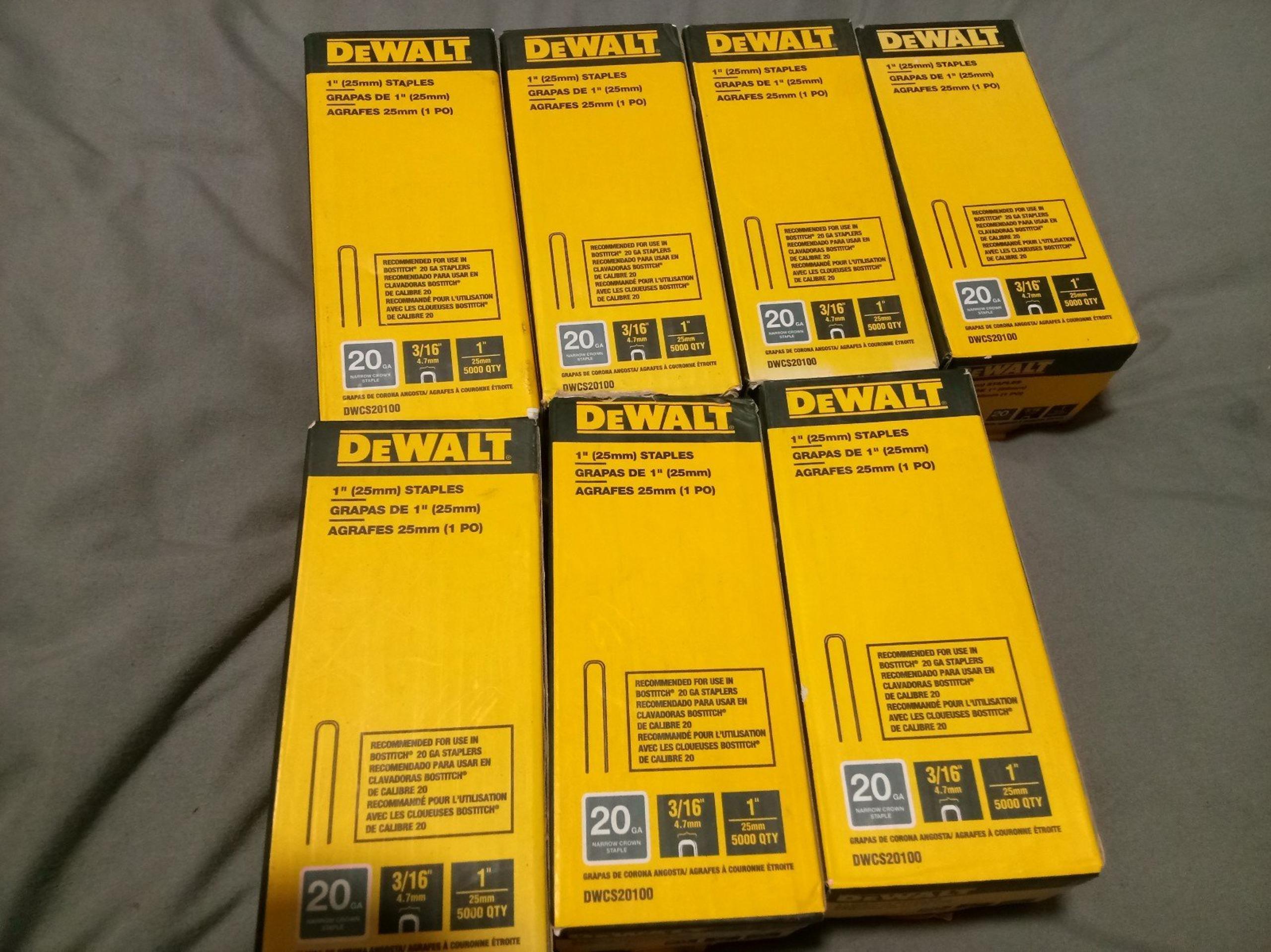 DeWalt Hardwood Flooring Staples (LOT OF 7 BOXES)