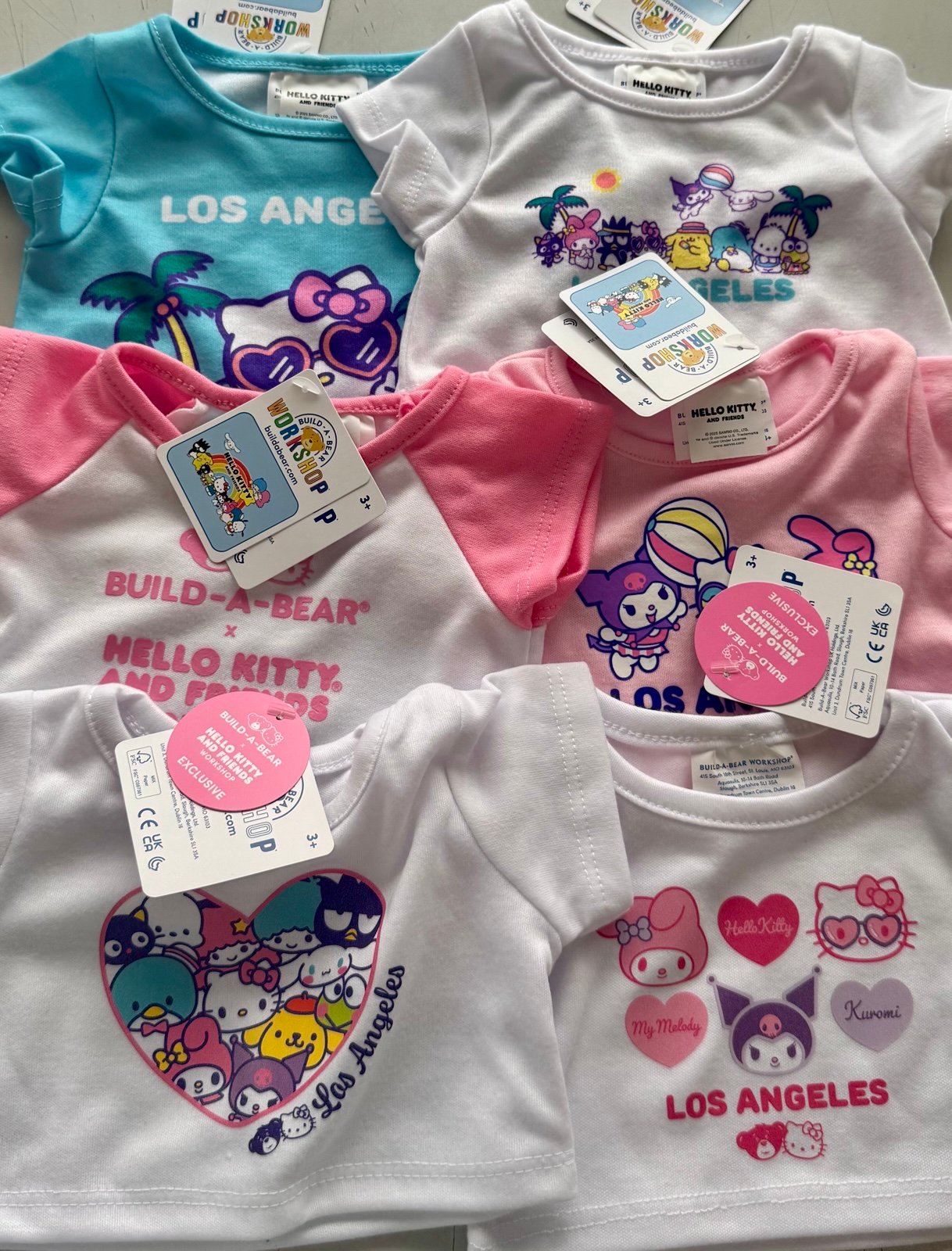 Hello kitty build a bear LA exclusive t shirts