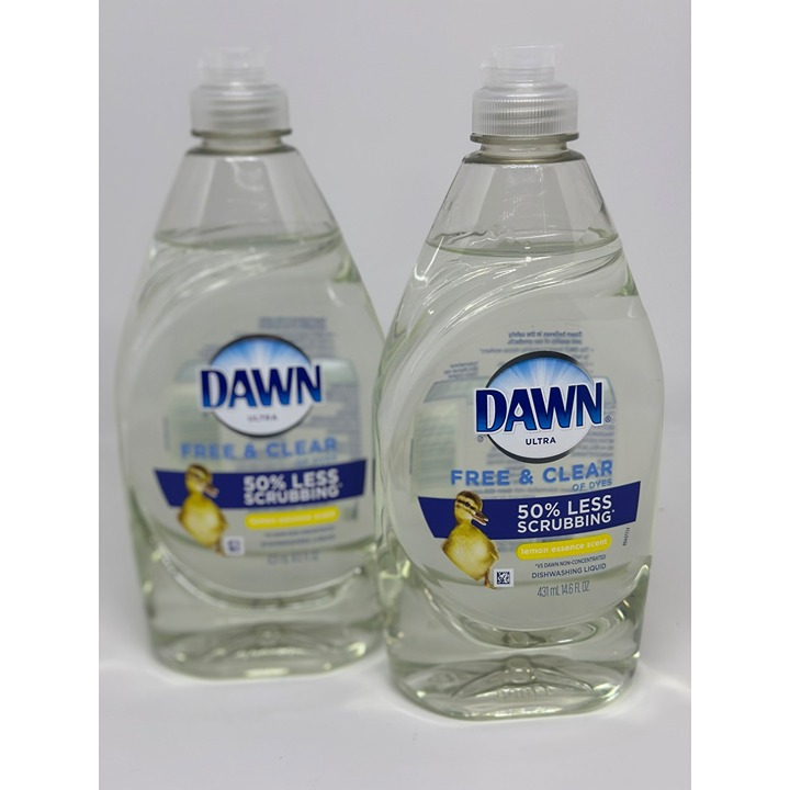 Dawn Ultra Free & Clear Lemon Essence Scent Dishwashing Liquid 2-Pack 14.6 Fl Oz