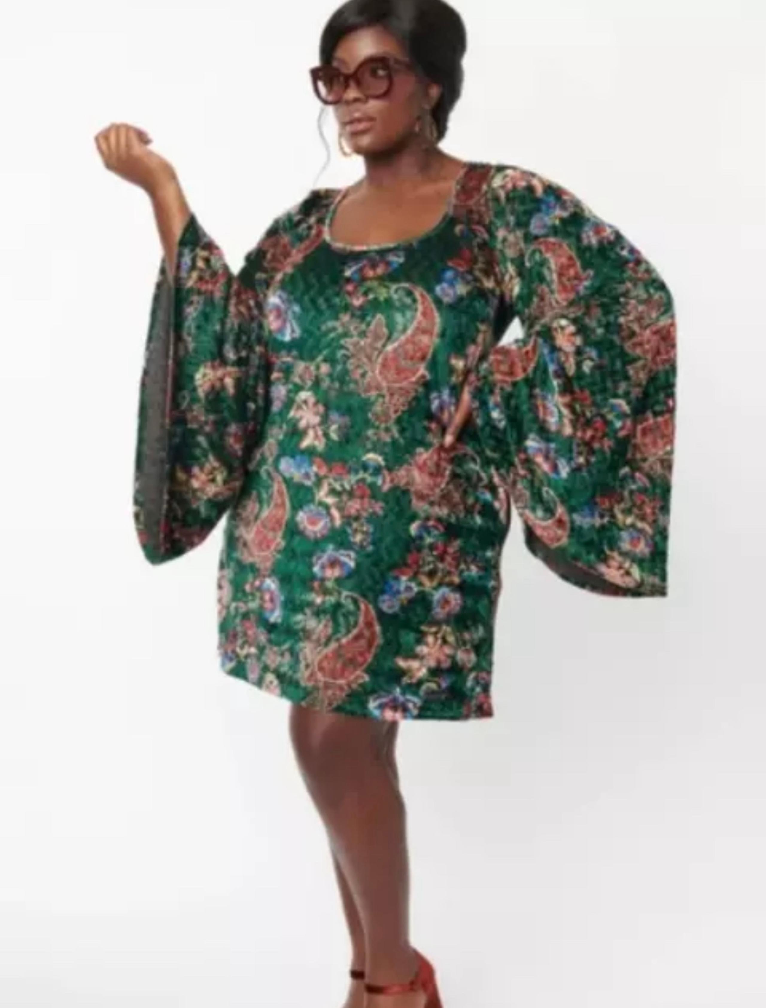 Smak Parlour Green Paisley Dress 4X