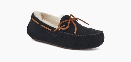 UGG Australia moccasin slippers black brown white