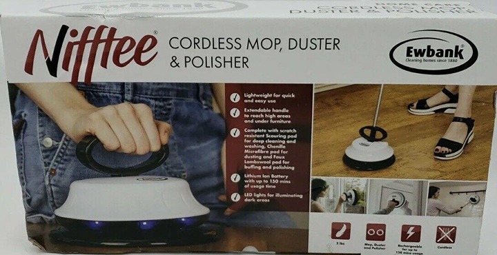 NEW Ewbank® Nifftee Cordless Mop, Duster & Polisher in White