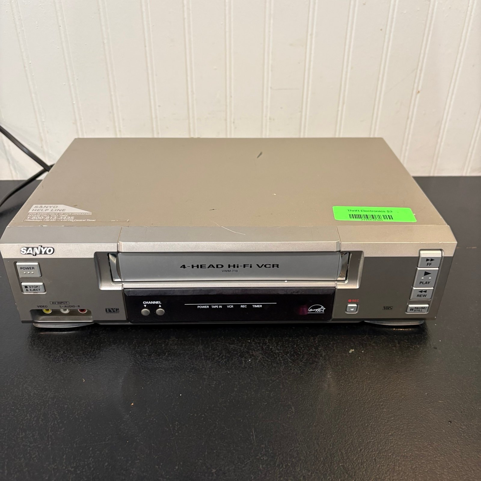 Sanyo VCR VHS Player/Recorder VWM-710 4 Head Hi-Fi No Remote - Tested, Works!