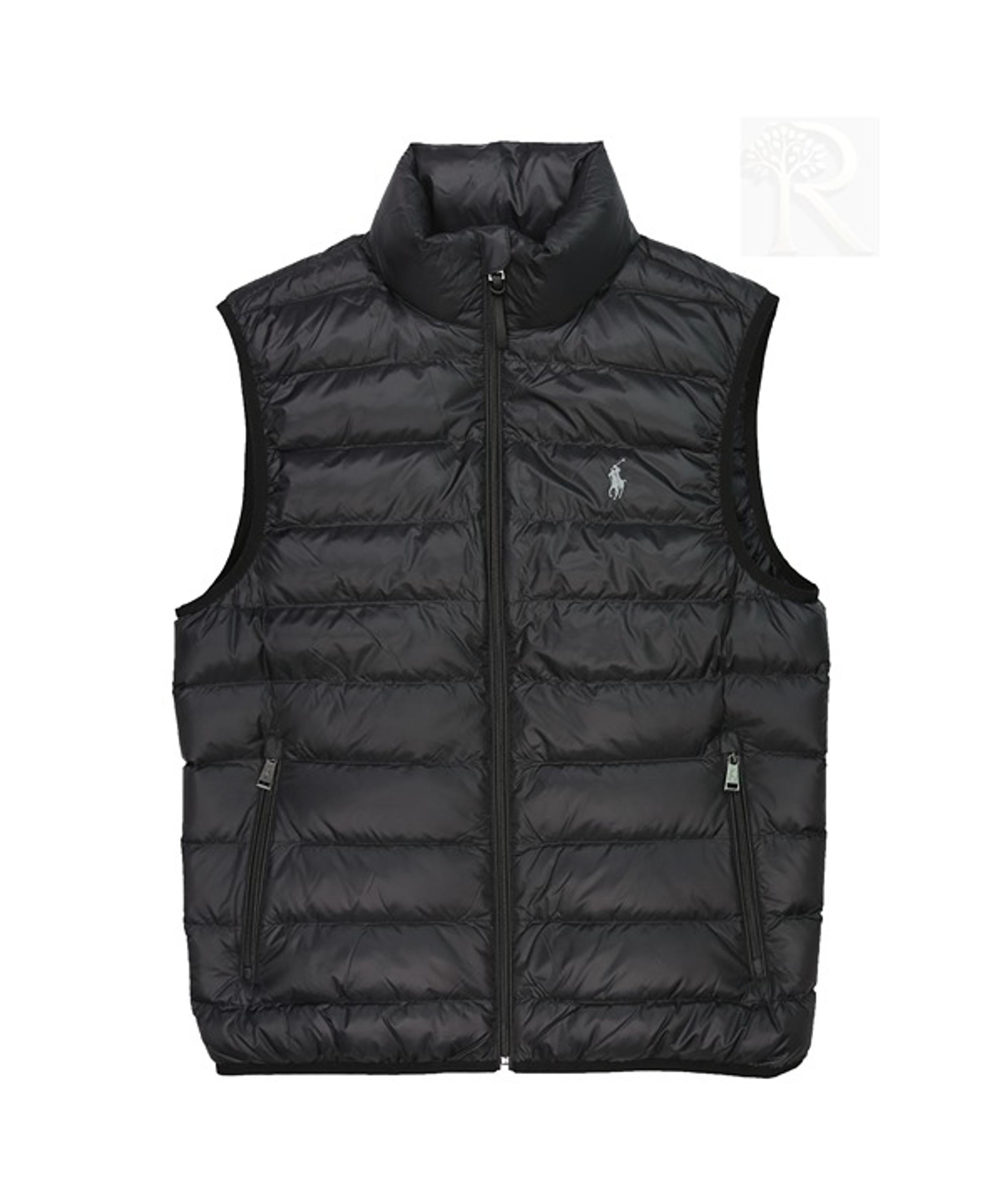NWT Polo Ralph Lauren Men Signature Pony White Duck Down Light Vest Jacket BLK M
