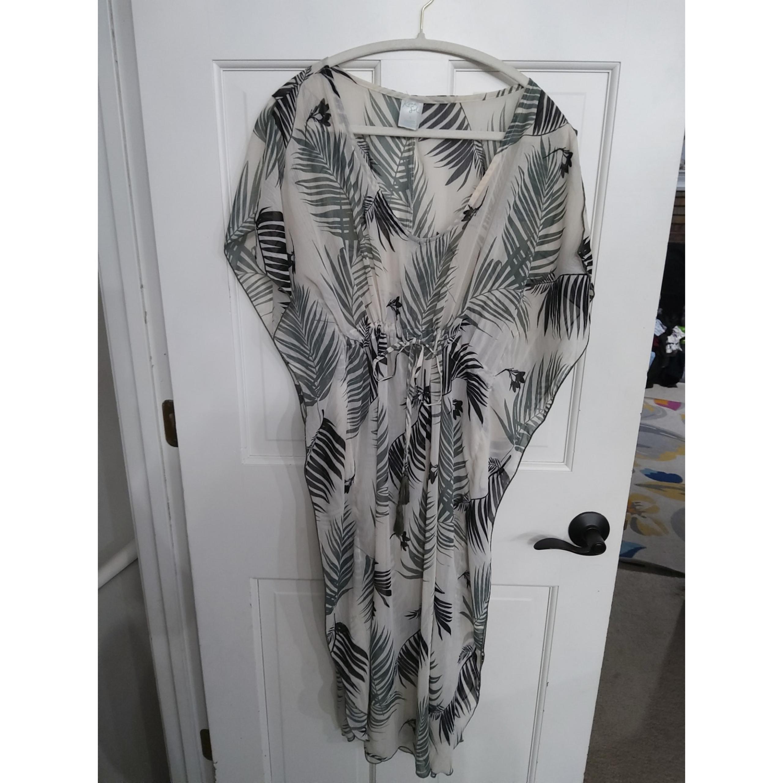 Women's palm leaf swim/beach cover. Hawaii. Vacay. Sheer. Flowy Romantic