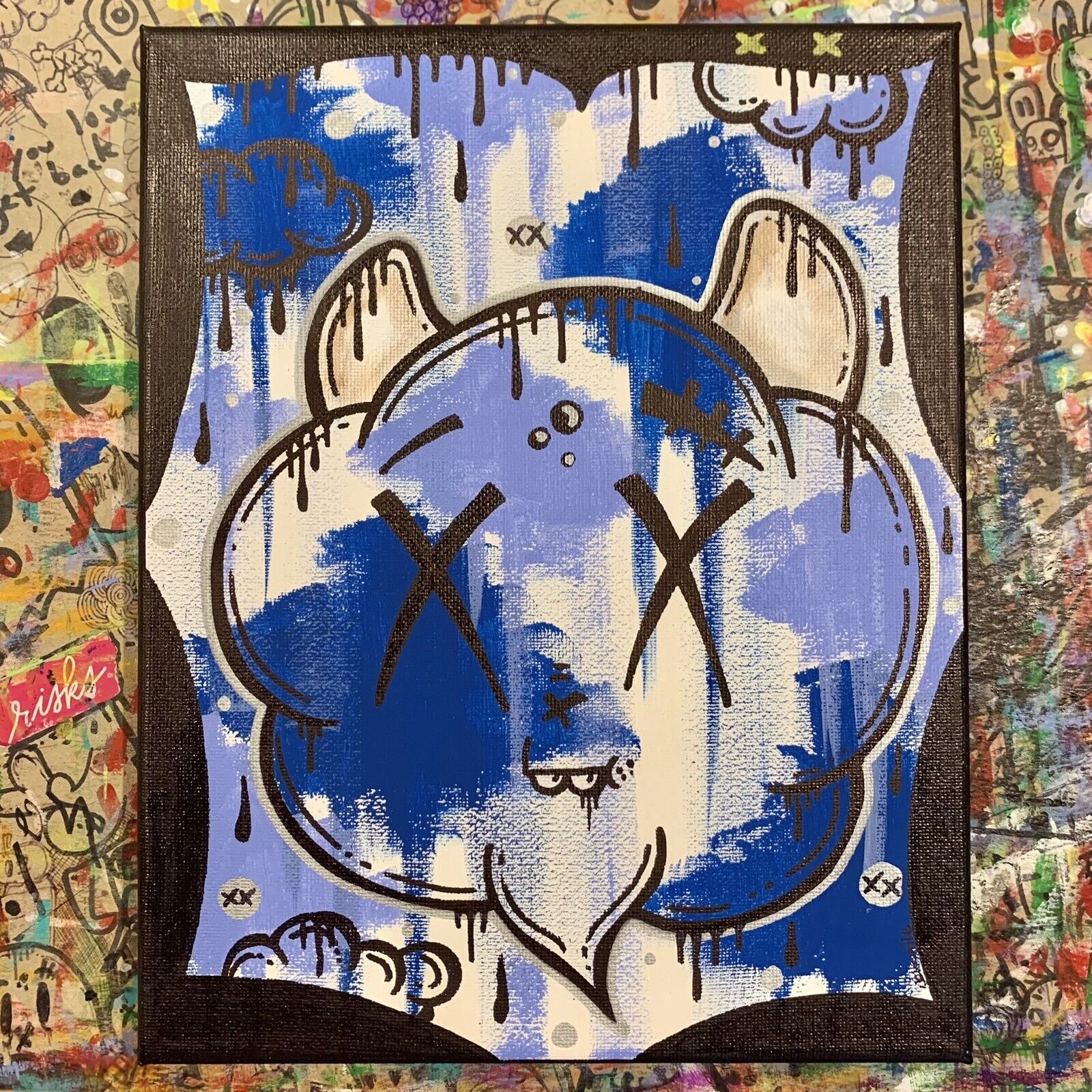 Ghostgrl Graffiti Art ORIGINAL Street Modern NYC Pop 10x8 PAINTING USA Canvas