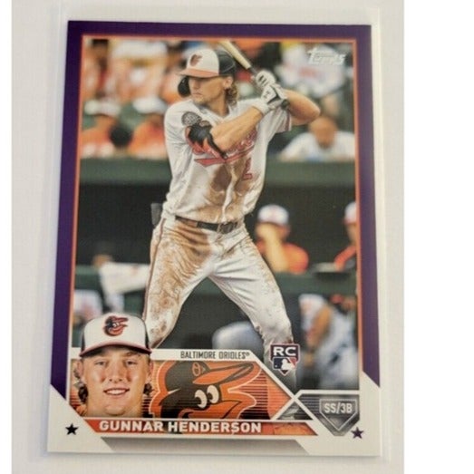 Gunnar Henderson RARE MINT MEIJER PURPLE 2023 Topps #206 Purple Parallel Rookie