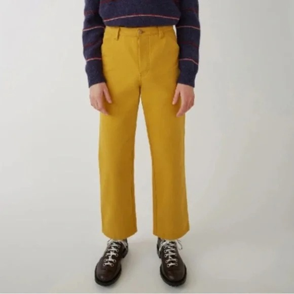 Men’s Acne Studios Workwear Trousers in Mustard Yellow