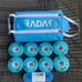 NEW LED Quad Roller Skates Luminous White Wheels Radar Wheel Bag BLUE SET