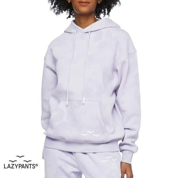 NWT LazyPants Sponge Print Fleece Lined Oversized Boyfriend Fit Hoodie