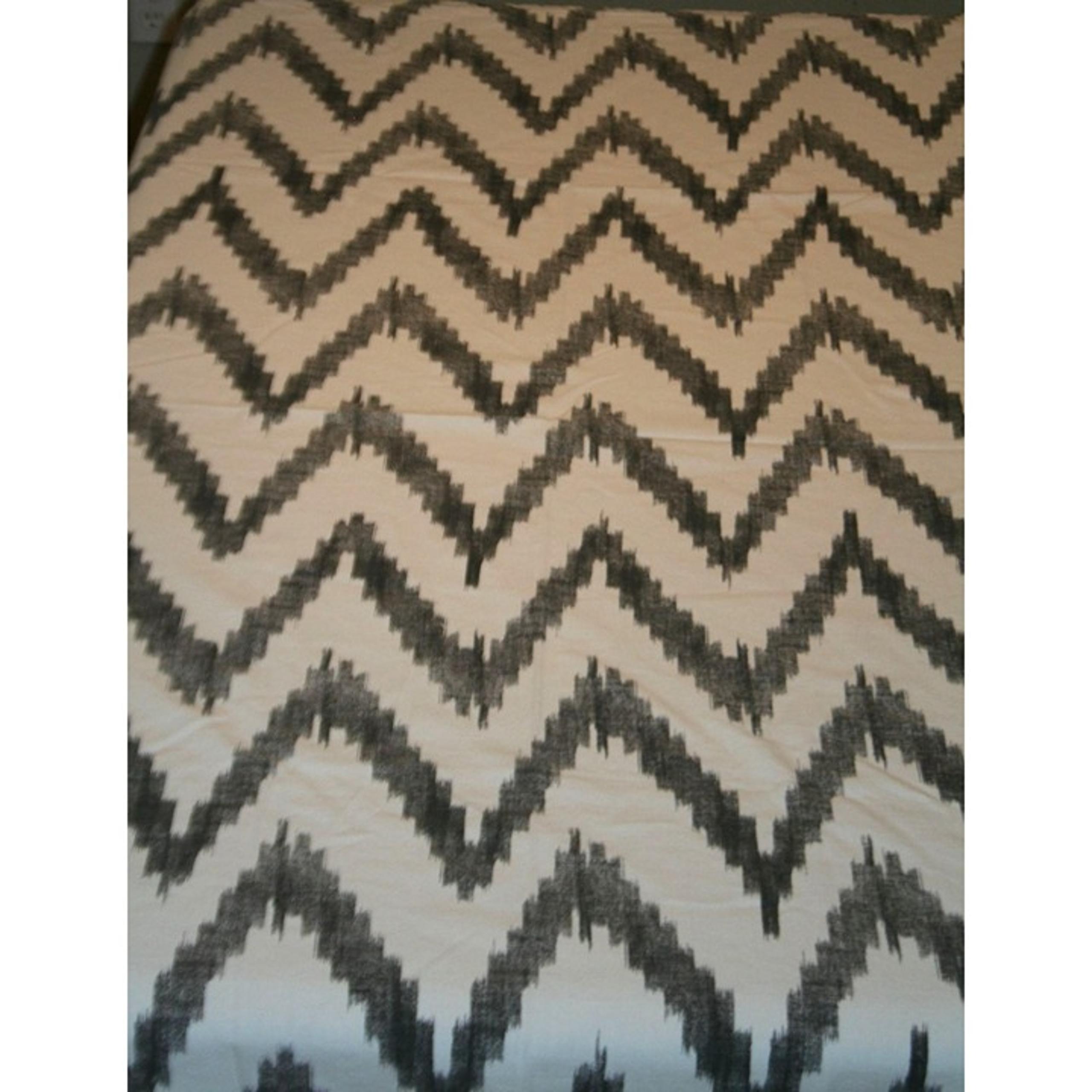 West Elm Chevron Shower Curtain 72x74 Cotton Cream Charcoal Gray Modern