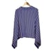 Lilly Pulitzer Harp Wrap Poncho Sweater Stripe Blue White Spectrum 100% Cotton