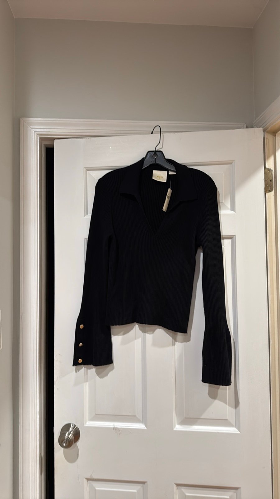 Maeve by Anthropologie NWT Collared Sweater with Bell Sleeves