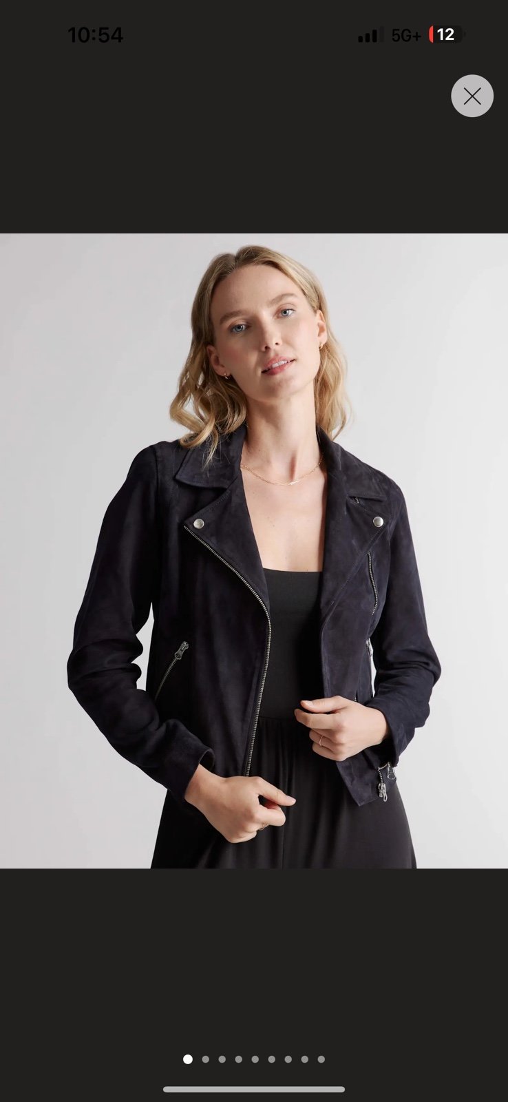NWT Quince 100% Suede Biker Jacket charcoal small