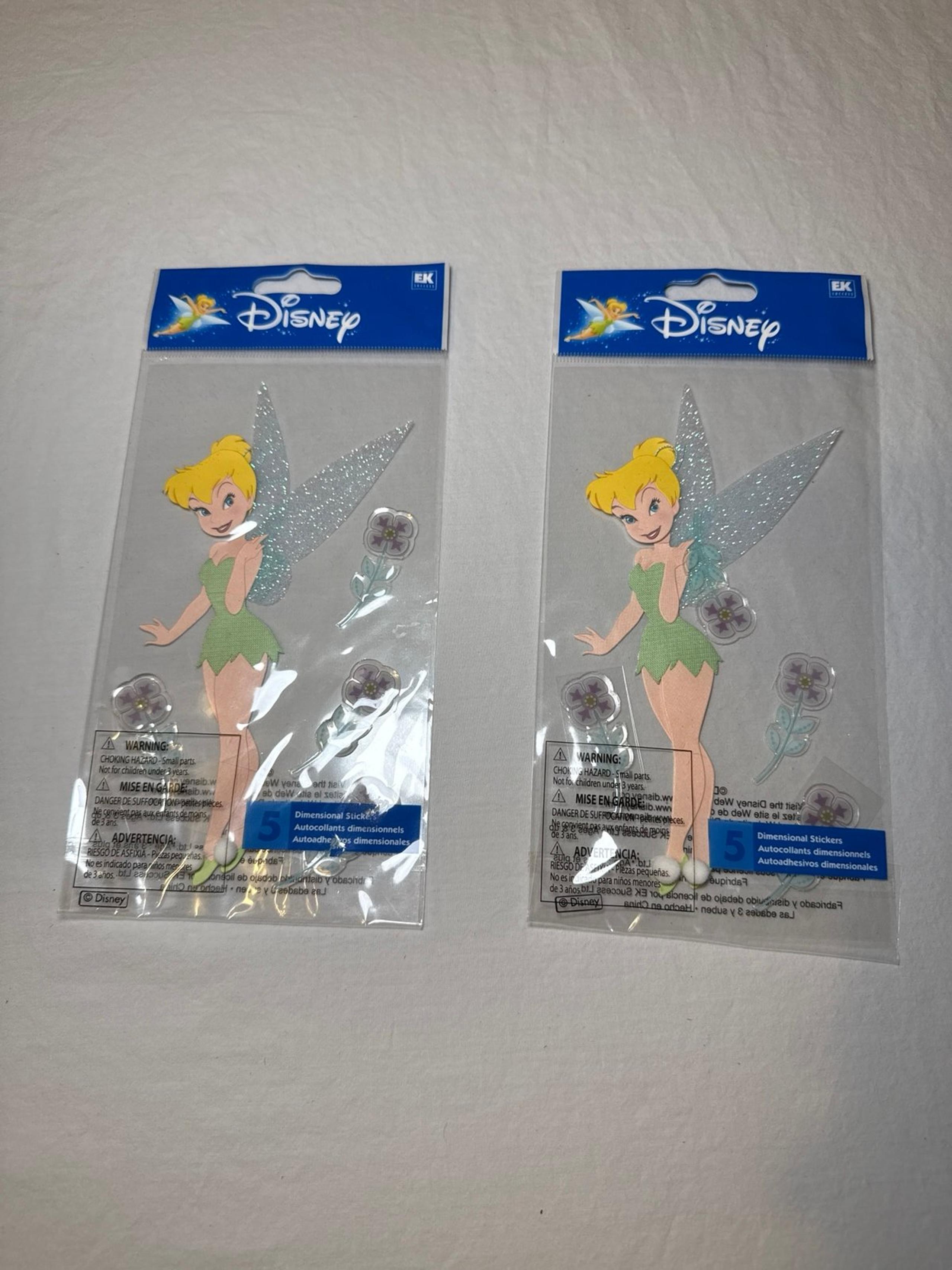 Disney Tinkerbell Fairy Jolee Boutique Dimensional Stickers Set of 2 NWT