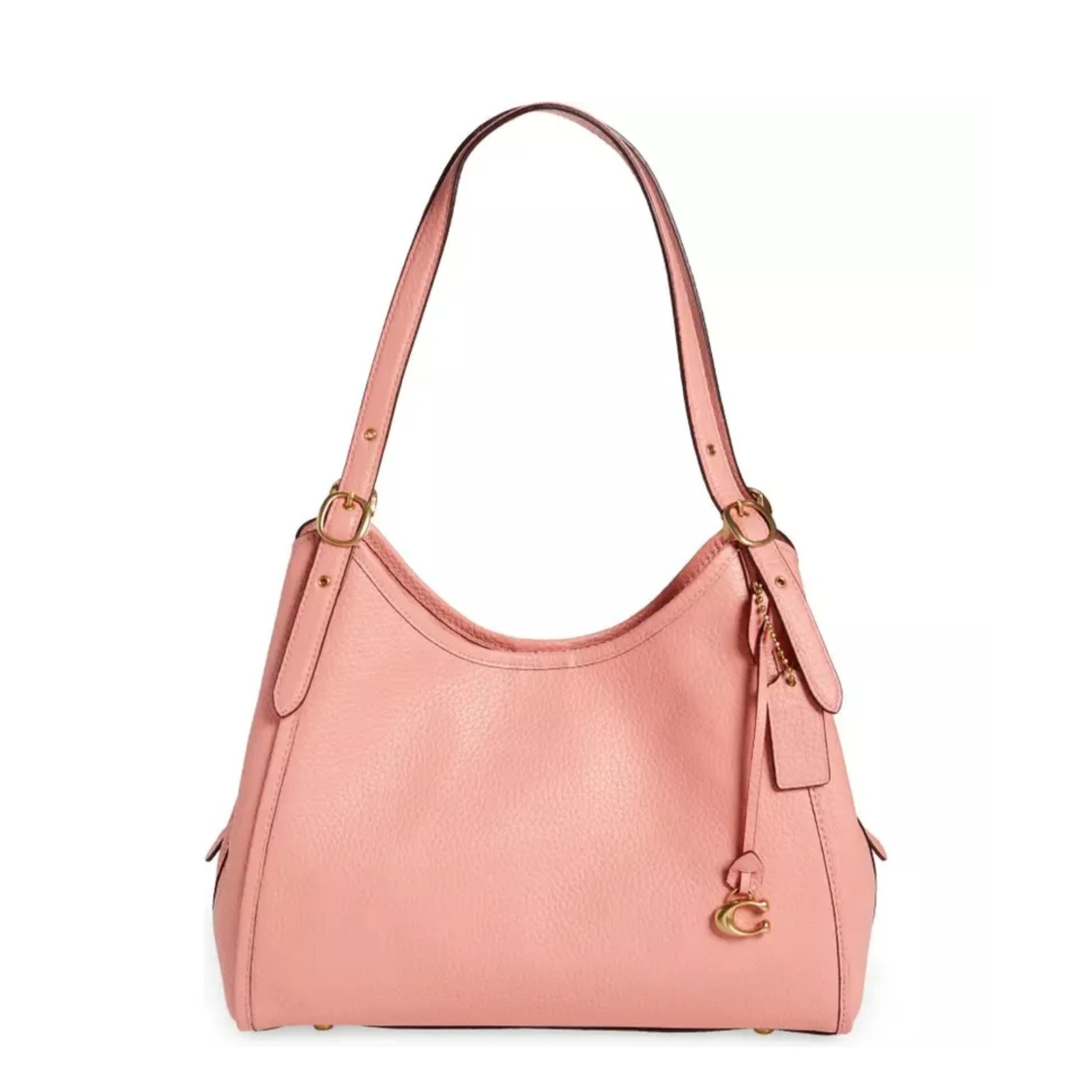 Coach Lori Pebbled Leather Shoulder Handbag Candy Pink Gold Hardware EUC