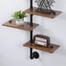 Industrial Pipe Shelving, Retro Rustic Wall Mounted Floating Shelves