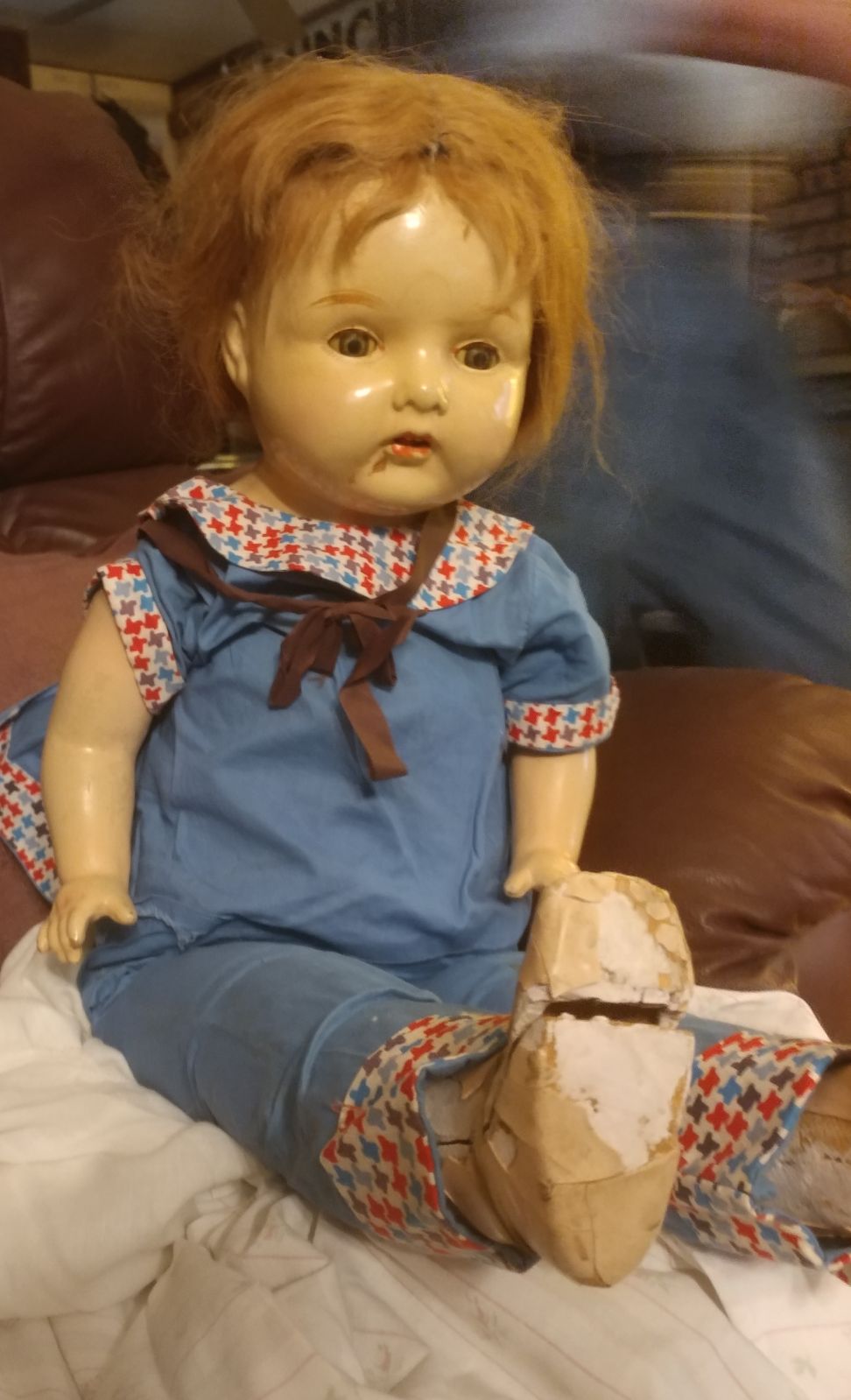 1920's Momma Doll Composite With soft bo