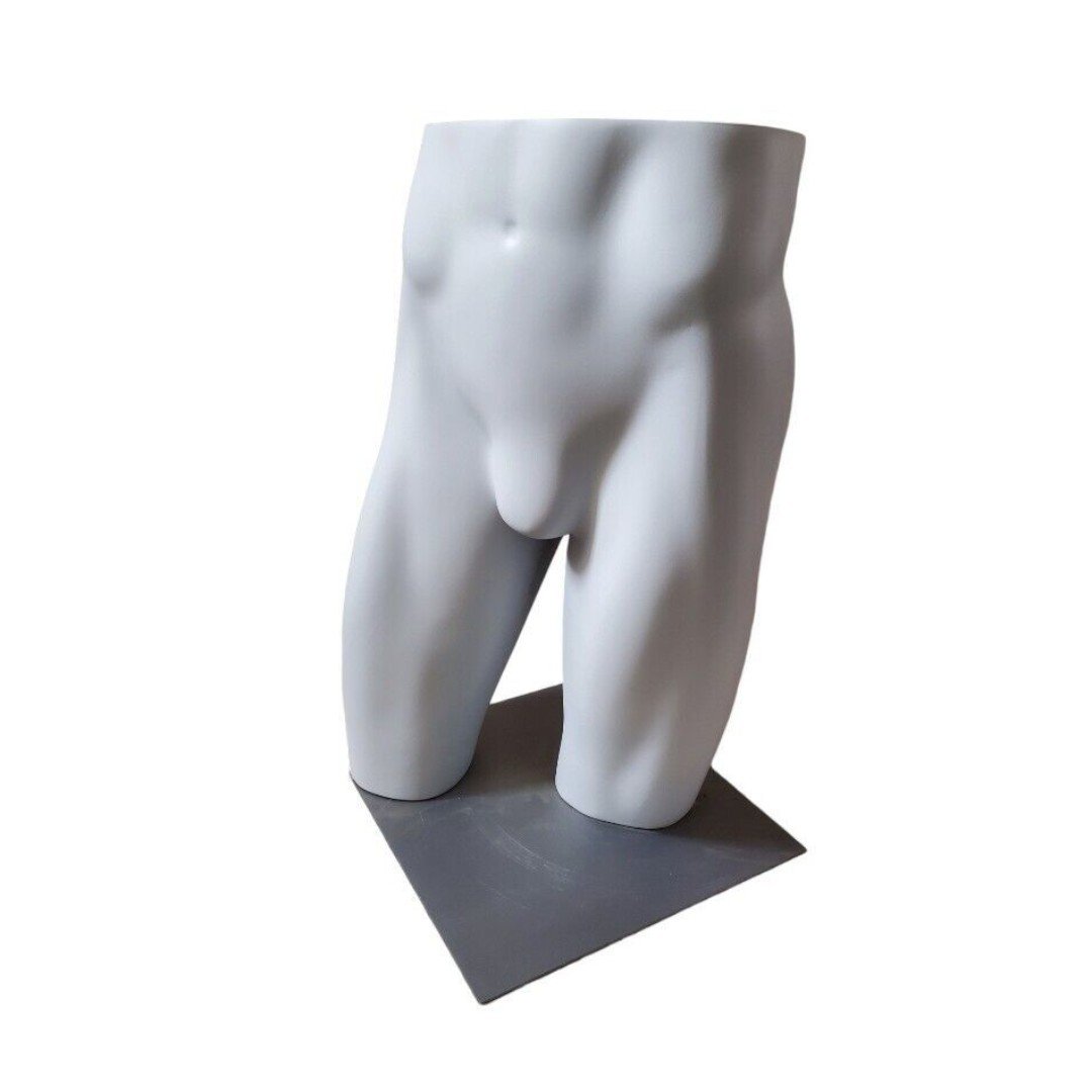 Fusion Mannequin Male Waist Hips Gray Size Small Man w Adjustable Metal Stand