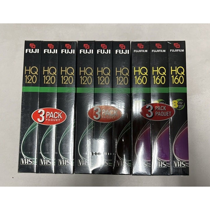 Fuji Film Blank VHS 6 Hours T-120 2 3-Packs 8 Hours T-160 3-Pack Factory Sealed