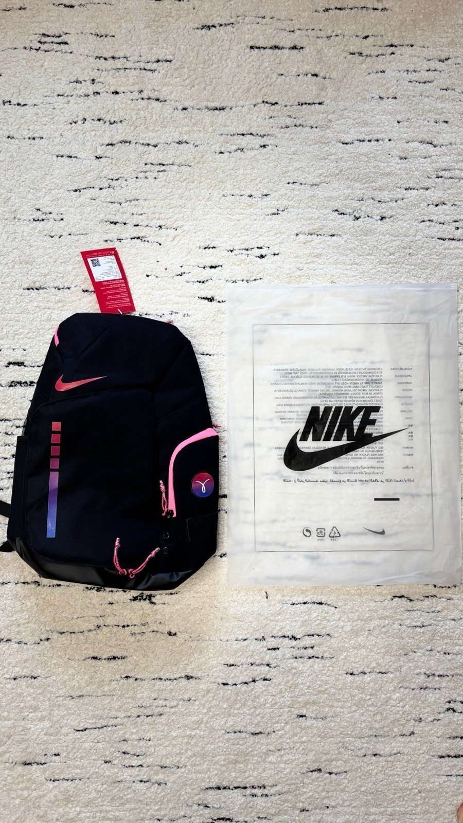 Nike elite bag (pink colorful color way)
