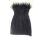 Sam Edelman Black Feather Top Strapless Mini Dress Women's Size 8