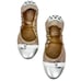 Tods Leather Cap Toe Ballet Flats beige Silver Size 5
