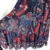 Farm Rio Tropical Shine Midi Dress Navy Blue Floral V-Neck Tiered Chiffon Sz S