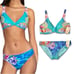NWT Johnny Was Water Tropic Tie Dye Twist Bikini Top & Hipster Bottoms Size XL