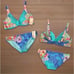 NWT Johnny Was Water Tropic Tie Dye Twist Bikini Top & Hipster Bottoms Size XL